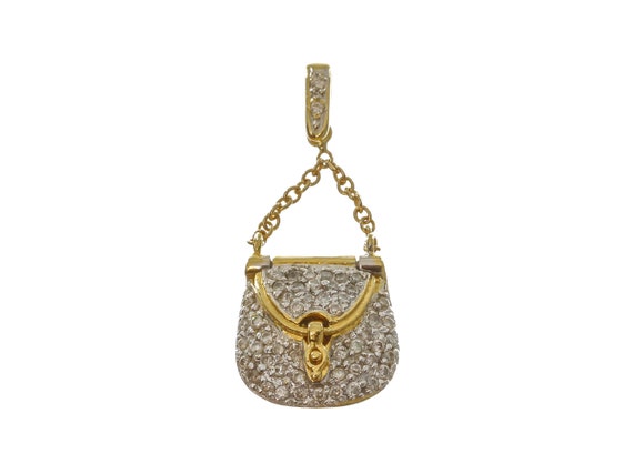 Appealing 14k Solid Gold Women's Bag Design Penda… - image 1