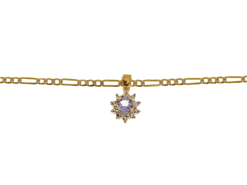 B1553 Fine Looking 14k Solid Gold Thin Design Figaro Chain Anklet 8.2-14k Solid Yellow Gold