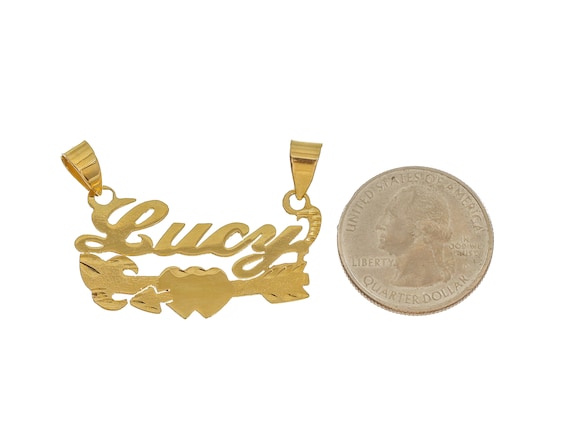 Lovely 14k Solid Gold 'Lucy' Personalized Pendant… - image 4