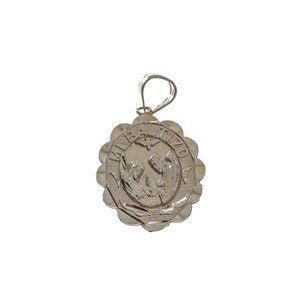 Alluring 14k Solid Gold Oval-Shaped Religious Pendant - 14k Solid White Gold - KG72