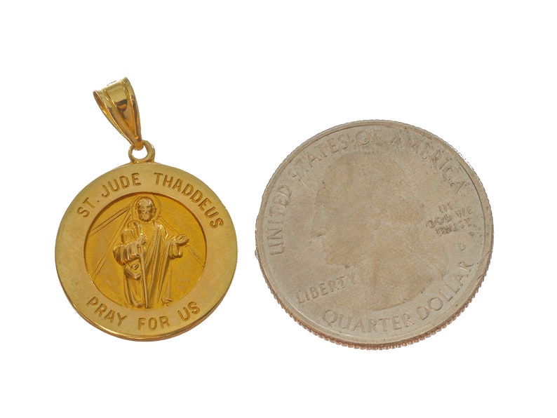 Antique 14k Solid Gold St. Jude Religious Pendant - Etsy