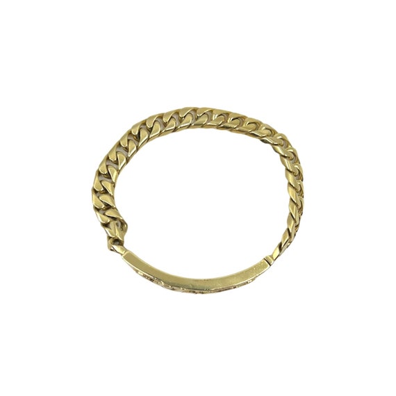 Vintage Solid 14 Karat Yellow Gold Curbed ID Bracelet… Gem