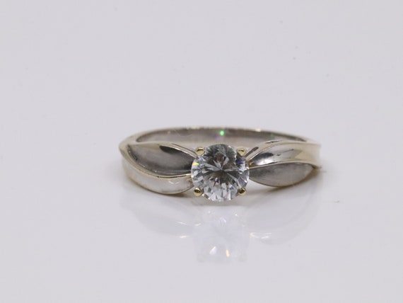 14Karat Yellow & White Gold Engagement Ring with … - image 2