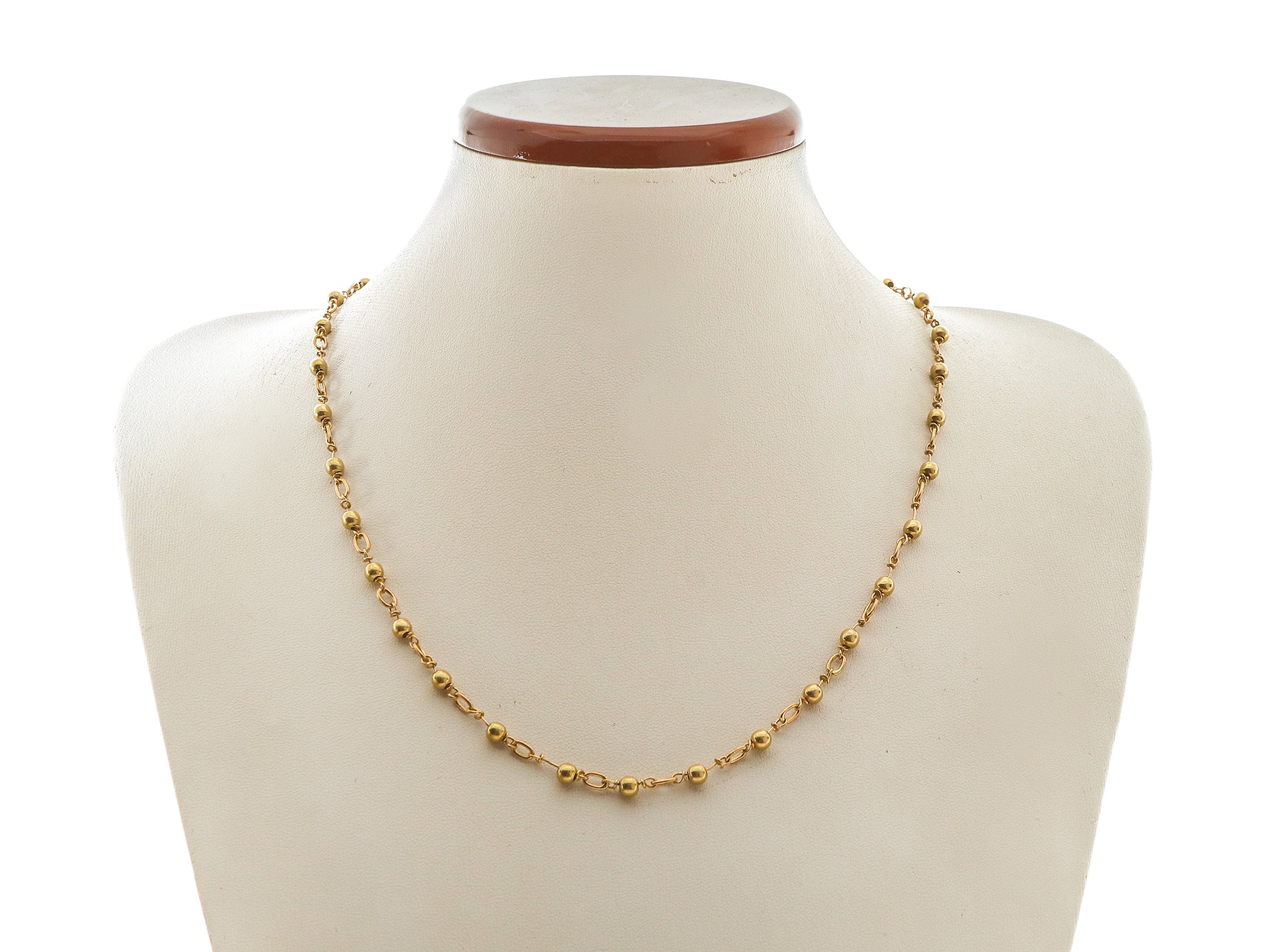 14k Solid Gold Chain Necklace: Women's Special Design, 18 In - Etsy