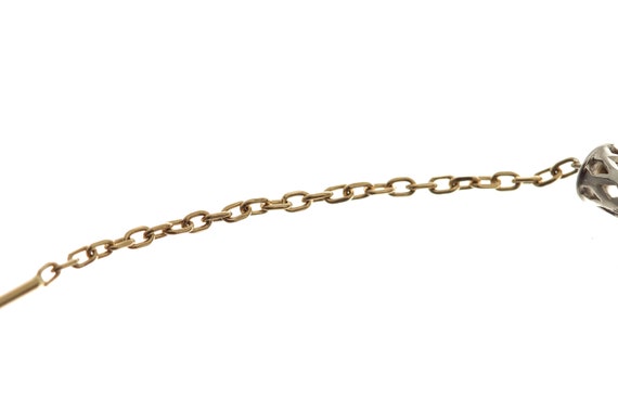 Modish Two-Tone 14k Solid Gold Linear Bar Drop Ea… - image 4