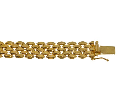 Vintage 14k Two-Tone Gold Ruby Bracelet – 7.5" - image 4