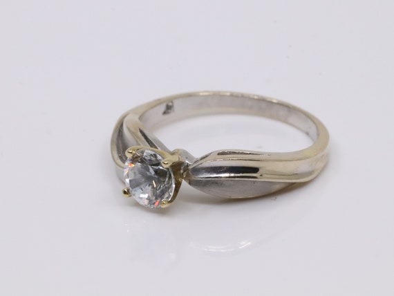 14Karat Yellow & White Gold Engagement Ring with … - image 4