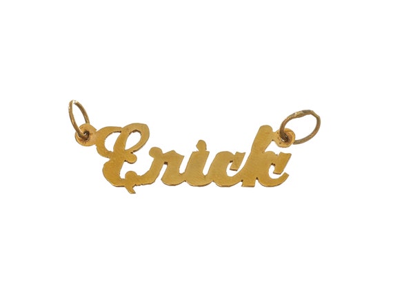 14k Solid Yellow Gold Personalized 'Erick' Name P… - image 1