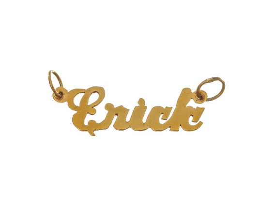 Simple 14k Solid Gold Personalized 'Erick' Pendant