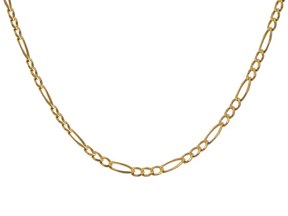 Fascinating 10k Solid Yellow Gold Figaro Chain Nec