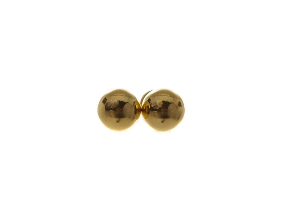 Simple 14k Solid Gold Small Dot Stud Earrings - 1… - image 2