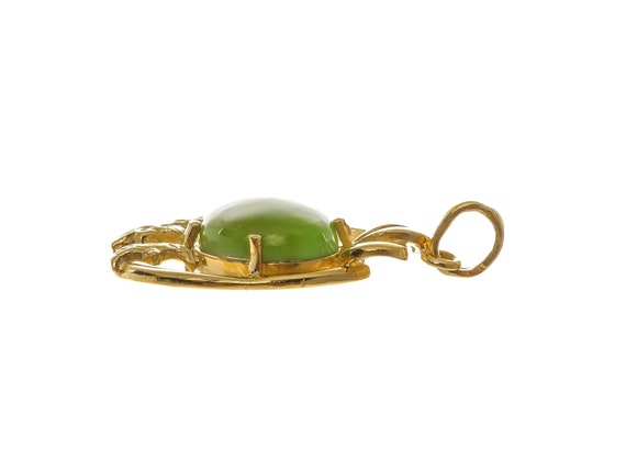 Fine Women's 14k Solid Gold Green Opal Pendant - … - image 3