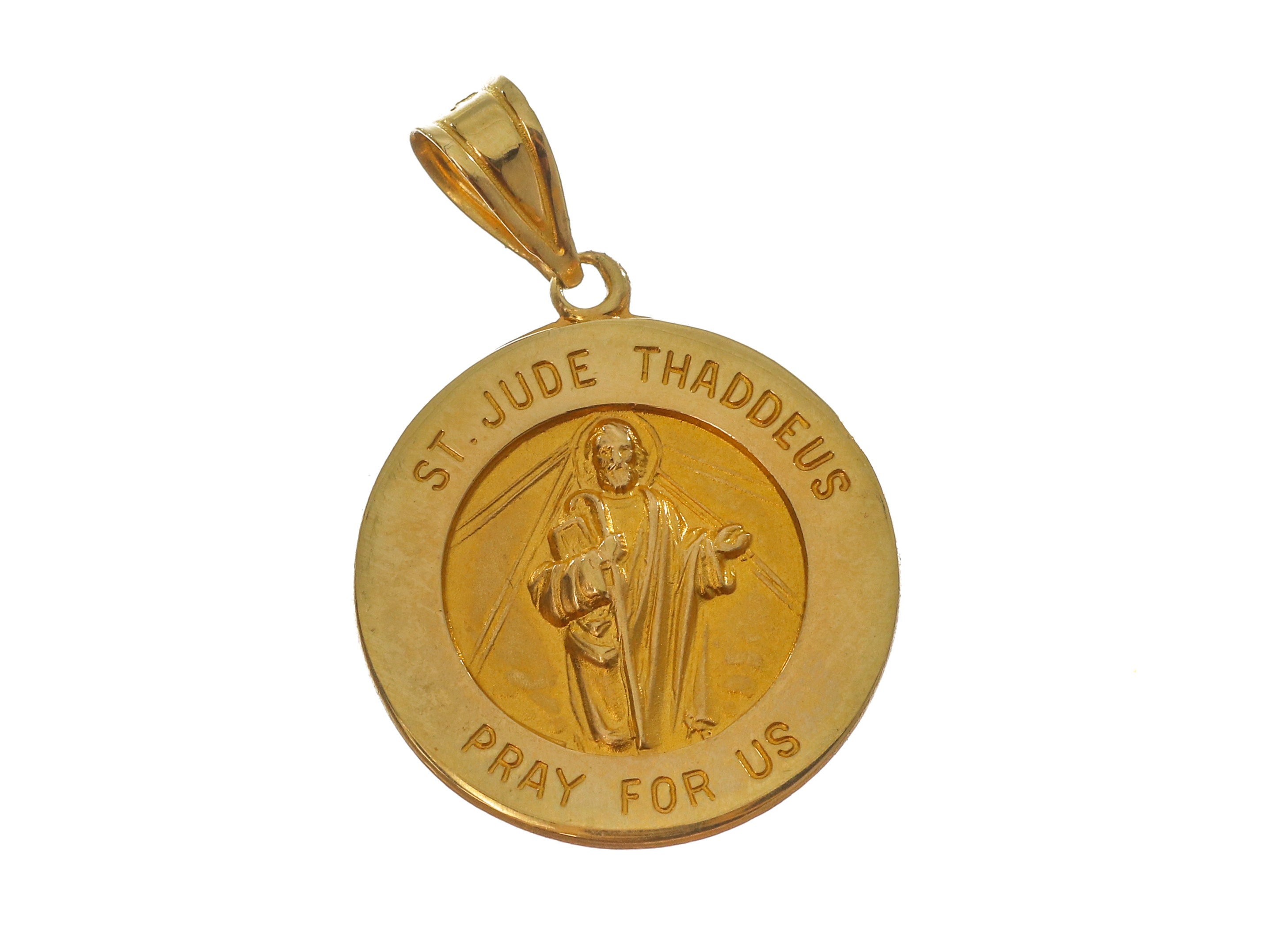 Antique 14k Solid Gold St. Jude Religious Pendant - Etsy