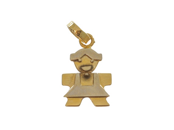 14k Two-Tone Gold Baby Girl Pendant