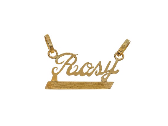 Classic 14k Solid Gold 'Rosy' Personalized Pendan… - image 1