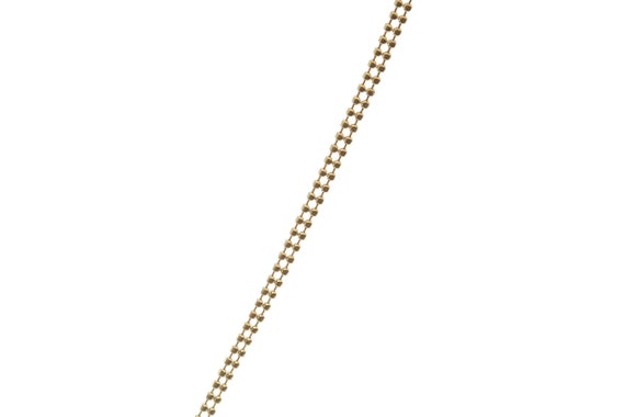 14k Solid Yellow Gold Dangle Necklace - Double Ch… - image 3