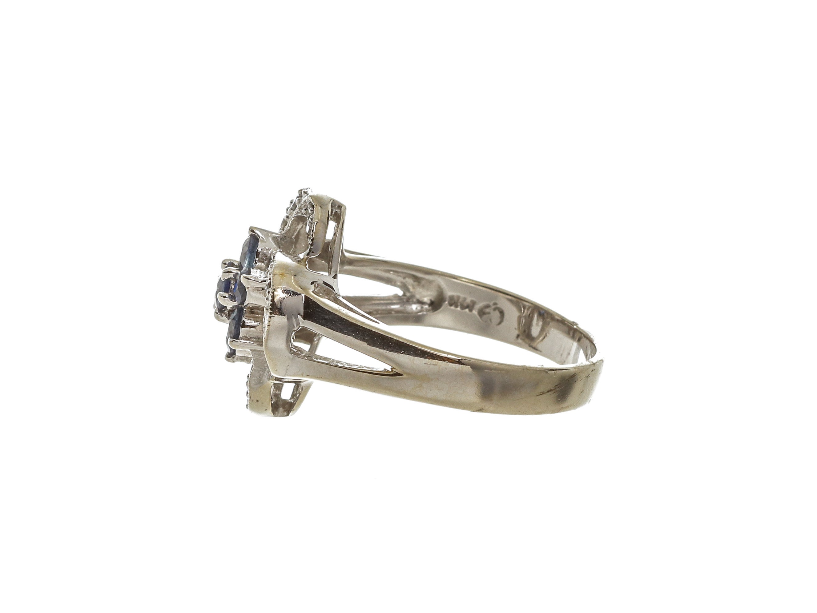 Iconic 14k Solid Gold Multiple Round-cut Blue Gemstones