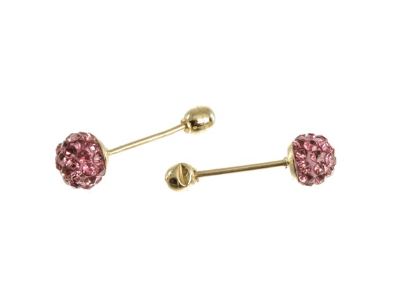 Simple Multiple Pink Polished Cubic Zirconias Bal… - image 2