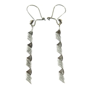 Twisted Long Drop Dangle on 14K Solid White Gold - 14K Solid White Gold - FL34