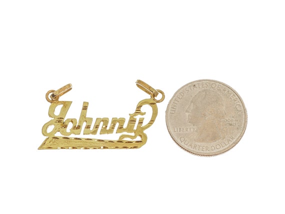 Classic 14k Solid Gold 'Jonny' Personalized Penda… - image 4