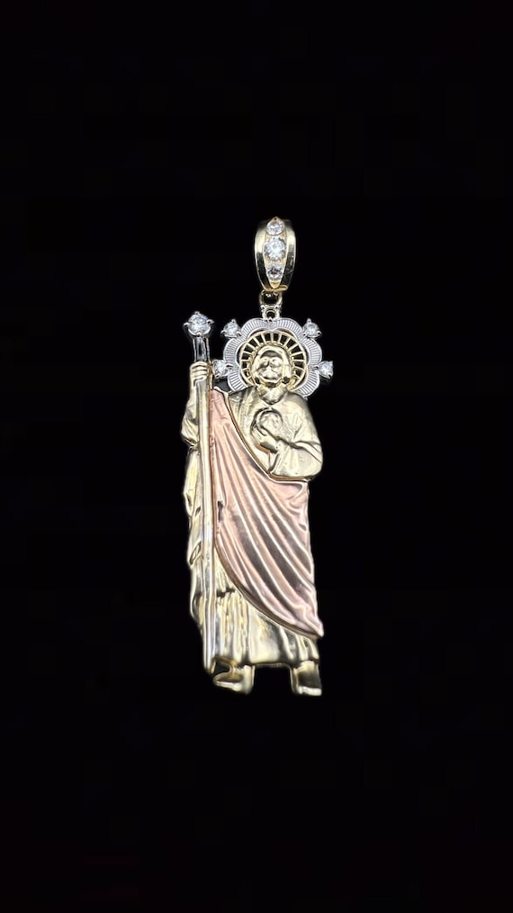 Fascinating 14k Solid Gold San Judas Tadeo Religio