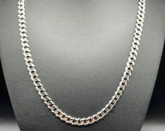 14K Solid White Gold Classic Curb Link Chain Necklace 22.5' - MN16