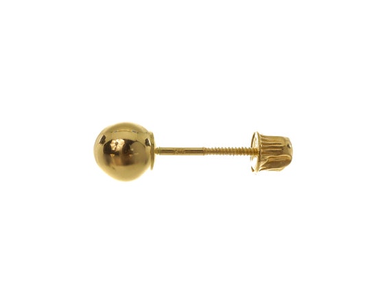 Simple 14k Solid Gold Medium Dot Stud Earrings - … - image 3