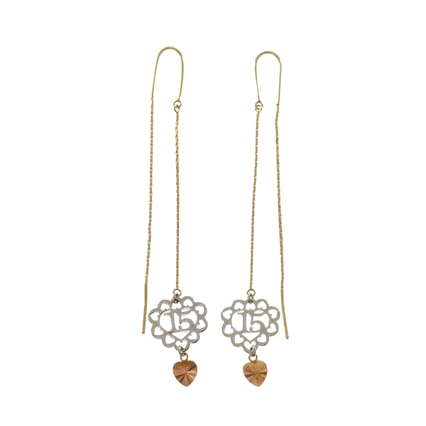 Quinceanera Gold Earrings Etsy