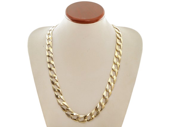 14k Solid Gold Bizarre Chain Necklace - 24.5" - image 4