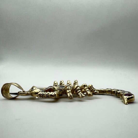 Sophisticating 14k Solid Gold Scorpion Pendant wi… - image 3