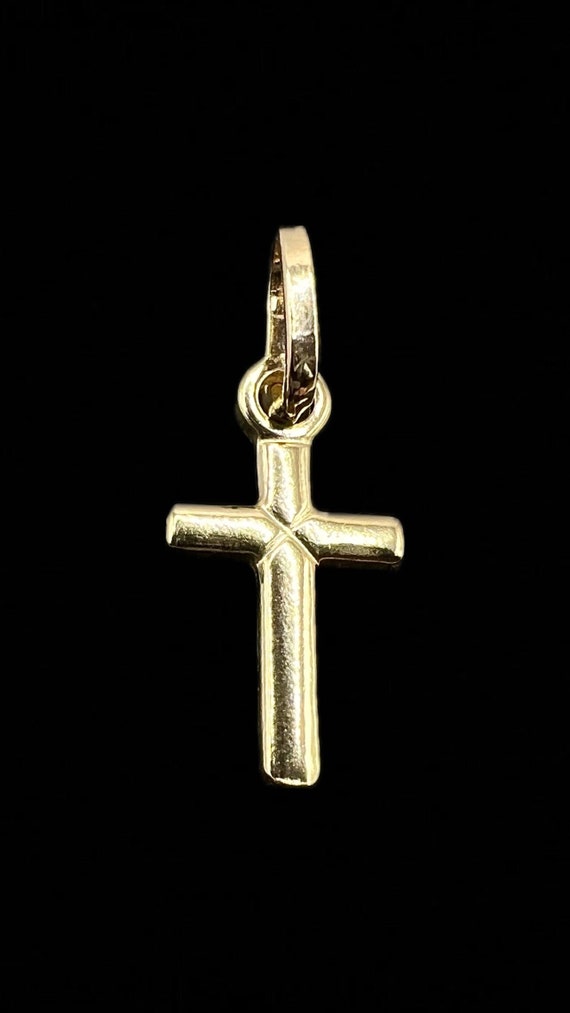 Charming 14K Solid Gold Jesus Cross Religious Pend