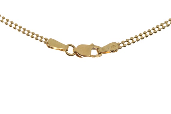 14k Solid Yellow Gold Dangle Necklace - Double Ch… - image 4