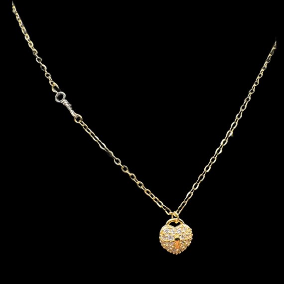 Vintage 14karat Yellow Gold Heart Necklace - 14K … - image 1