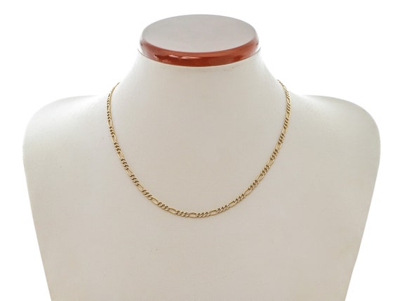 Iconic 14k Solid Gold Figaro Chain Necklace for W… - image 4