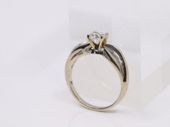 14Karat Yellow & White Gold Engagement Ring with … - image 7