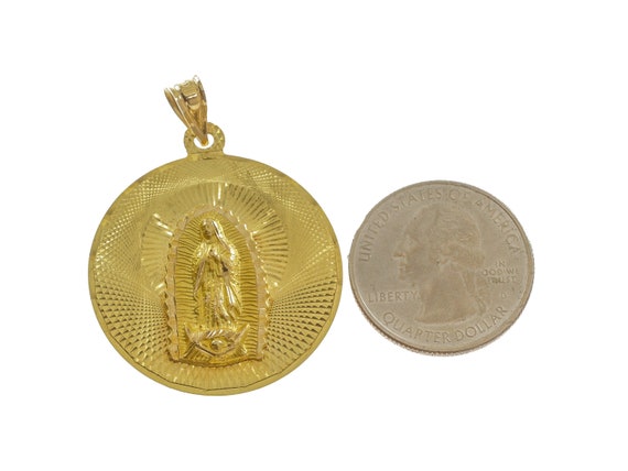 Gorgeous 10k Solid Gold Mother Mary Round-Shaped … - image 4