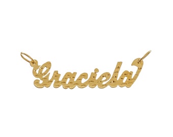 Attractive 14k Solid Gold 'Graciela' Personalized Pendant - 14k Solid Yellow Gold - P1980