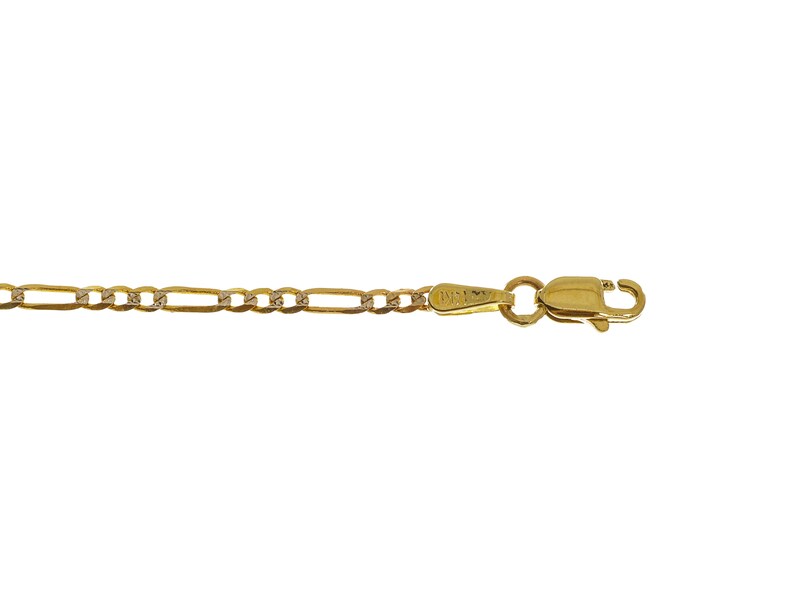 B1553 Fine Looking 14k Solid Gold Thin Design Figaro Chain Anklet 8.2-14k Solid Yellow Gold