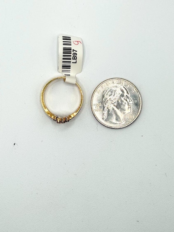 Not Natural_ 14K Solid Gold Ruby/Garnet Chevron R… - image 4