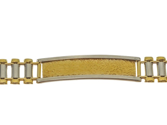 Two-Tone 14k Solid Gold Link Bracelet - 7.5" - image 2
