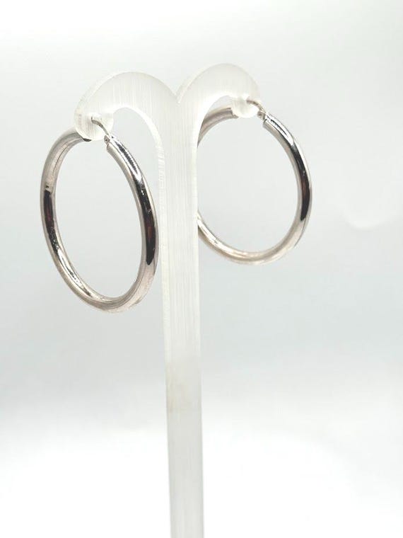 Classic Solid 14K Gold Medium Hoop Earrings_ LN20 - image 5