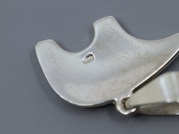 Vintage Solid Silver Ant Eater Pendant - Silver -… - image 4