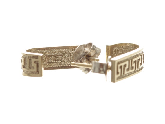 Ravishing Half Hook Design Pattern Engraved Stud … - image 3