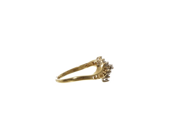14k Yellow Gold Diamond Pave Ring - Twisted Design - image 5