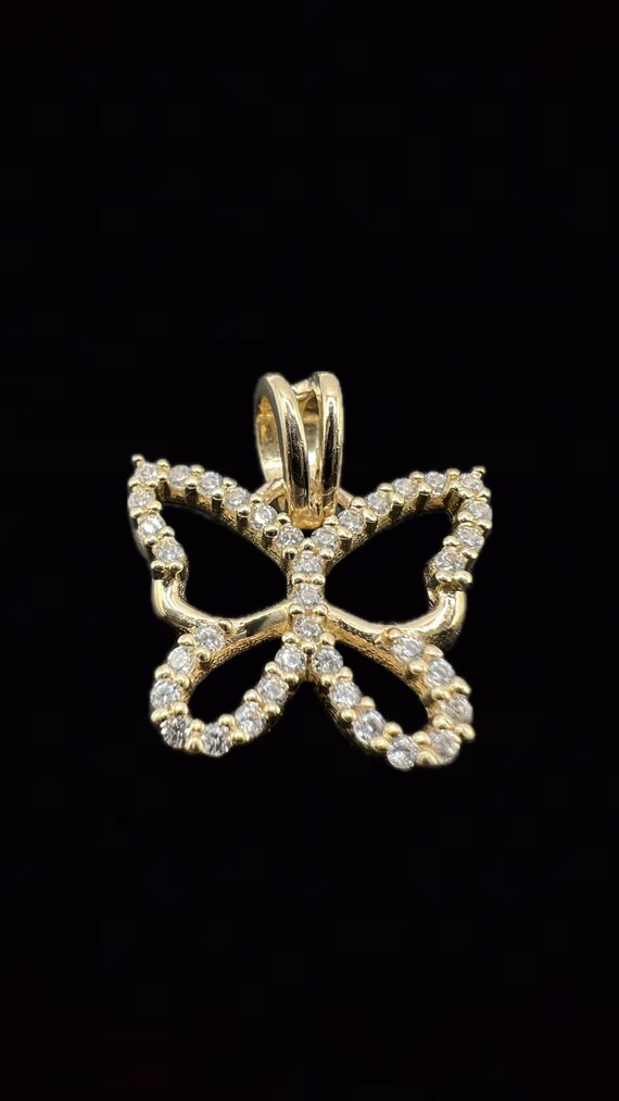 Beautiful Butterfly Pendant with Cubic Zirconia - 