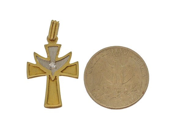 Vintage Accessory Religious Cross on Two-Tone 14k… - image 4