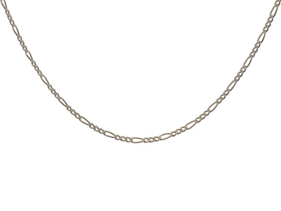 Classic 14k Solid Gold Figaro Chain Necklace 20.6… - image 1