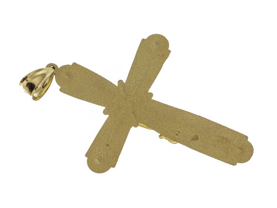 Elegant Two-Tone Jesus Cross Pendant- 14k Solid Y… - image 5