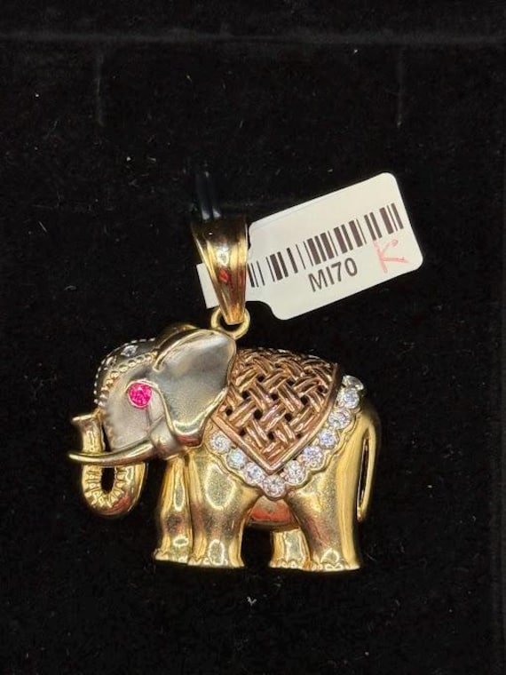 14k Solid Gold Leopard Print Ring- MI70 - image 1