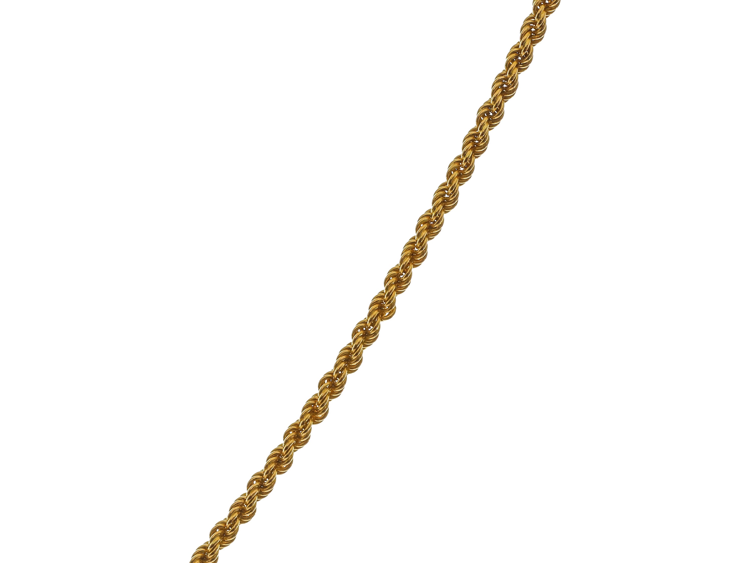 Fascinating 18k Solid Gold Long Rope Chain Necklace with Cross Etsy